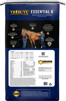 Tribute Equine Nutrition Essential K Low-NSC Horse Feed, 50-lb bag