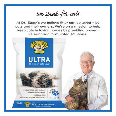 Dr. Elsey's Ultra Unscented Clumping Clay Cat Litter, 40-lb bag