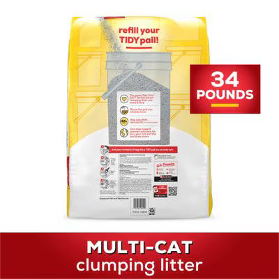 Tidy Cats 24/7 Performance Odor Control Scented Clumping Cat Litter, 34-lb pail refill bag