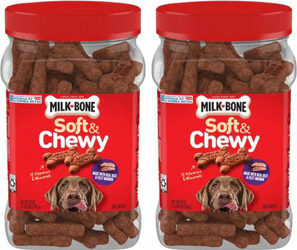 Milk-Bone Soft & Chewy Real Beef & Filet Mignon Dog Treats,