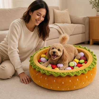 Burger Ball Pit Bed for Dogs indoor play