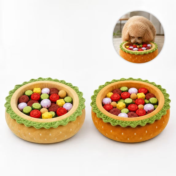 Burger Ball Pit Bed for Dogs close up detail