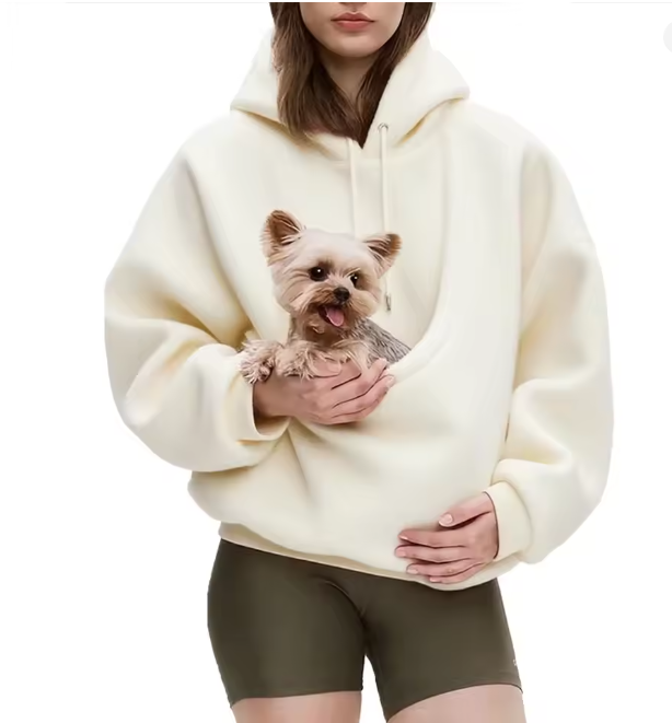Kangaroo Pet Carrier Hoodie | Autumn Winter Pet Sweatshirt