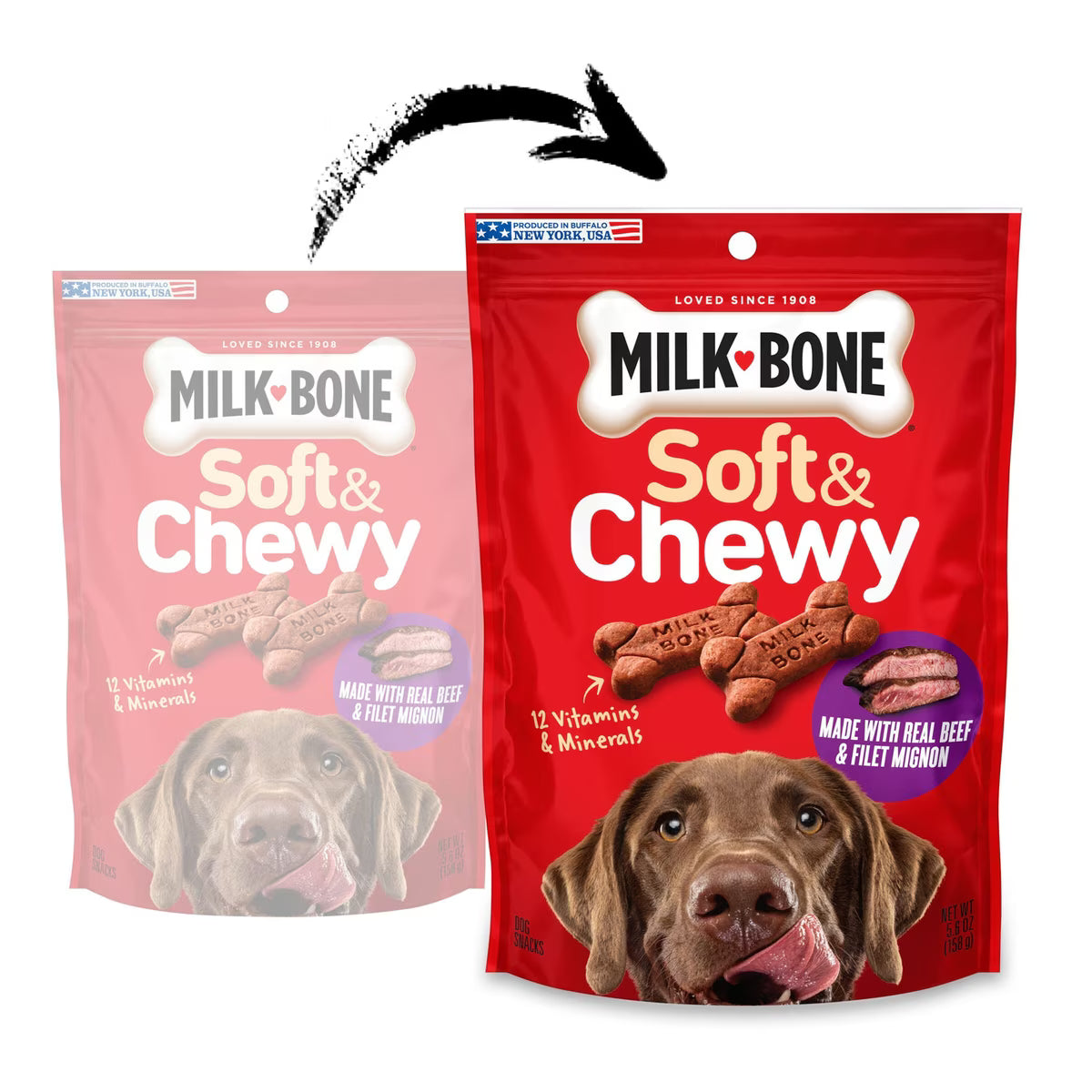 Milk-Bone Soft & Chewy Real Beef & Filet Mignon Dog Treats,