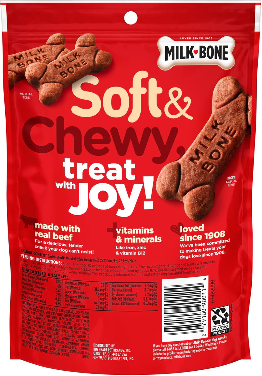 Milk-Bone Soft & Chewy Real Beef & Filet Mignon Dog Treats,