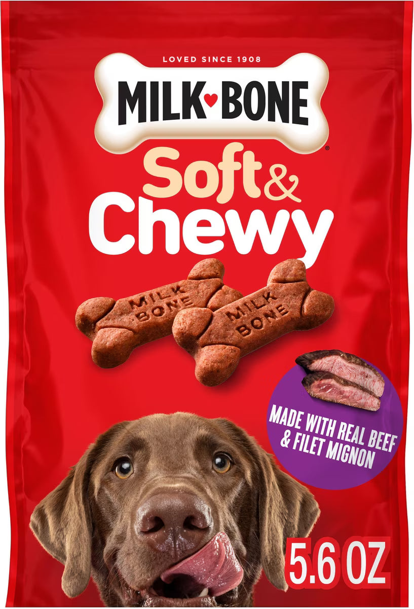 Milk-Bone Soft & Chewy Real Beef & Filet Mignon Dog Treats,