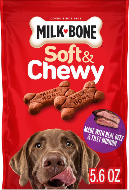 Milk-Bone Soft & Chewy Real Beef & Filet Mignon Dog Treats,