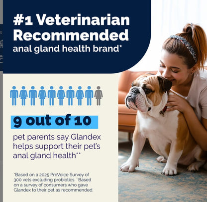 Vetnique Labs Glandex Anal Gland Support Soft Chews with Pumpkin, Digestive Enzymes, Probiotics & Fiber Boot the Scoot Bacon Flavored Supplement for Dogs