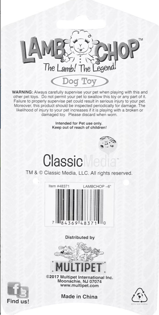 Multipet Lamb Chop Plush Dog Toy