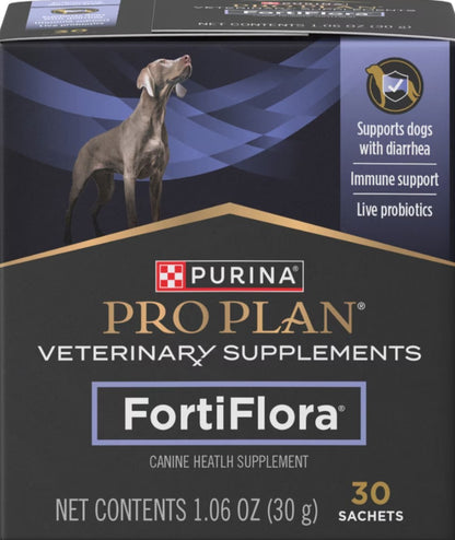 Purina Pro Plan Veterinary Diets FortiFlora Powder Probiotic Digestive Supplement for Dogs, 30 count