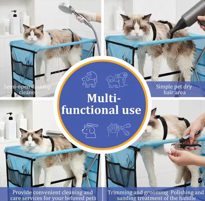Foldable Pet Grooming Table - Portable Bath Station for Dogs & Cats