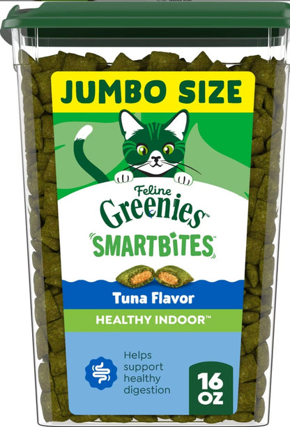 Greenies Feline SmartBites Healthy Indoor Natural Tuna Flavor Soft & Crunchy Adult Cat Treats,