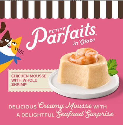 Merrick Purrfect Bistro Petite Parfaits Chicken Mousse with Whole Shrimp in Glaze Gravy Lickable Cat Treat
