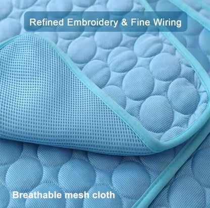 Pet Cooling Mat - Summer Ice Silk Cooling Pad for Dogs & Cats
