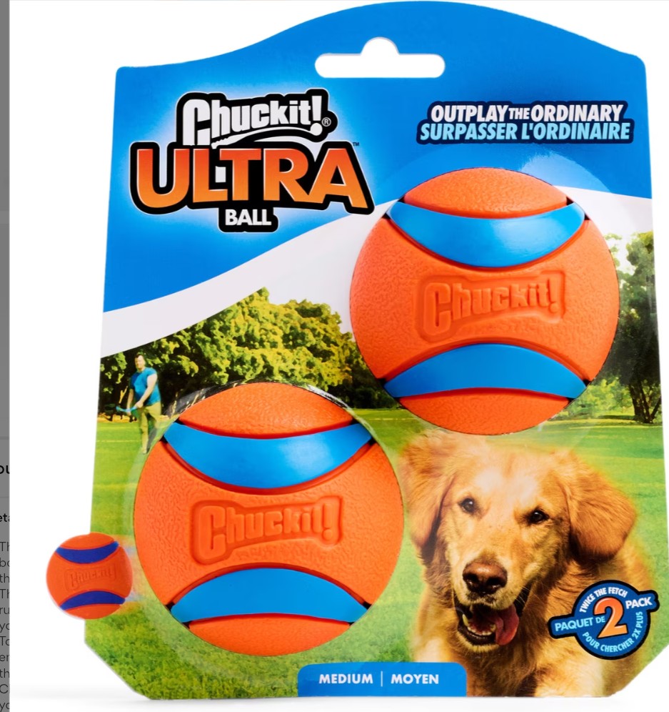 Chuckit! Ultra Rubber Ball Tough Dog Toy, Medium, 2 pack