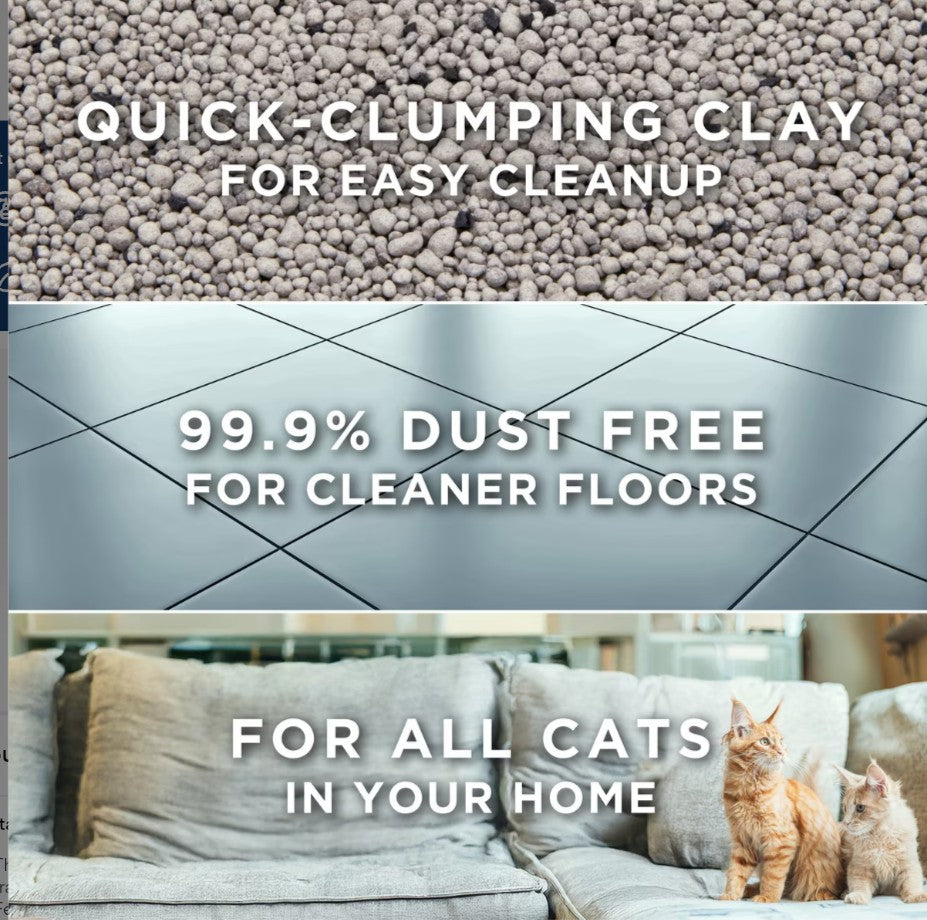 Tidy Cats Free & Clean Unscented Clumping Clay Cat Litter, 35-lb pail