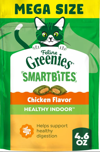 Greenies Feline SmartBites Healthy Indoor Natural Tuna Flavor Soft & Crunchy Adult Cat Treats,
