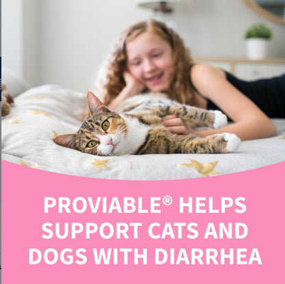 Nutramax Proviable Probiotics & Prebiotics Digestive Health Supplement for Dogs & Cats, 80 count