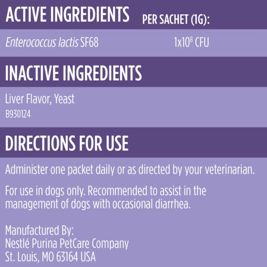 Purina Pro Plan Veterinary Diets FortiFlora Powder Probiotic Digestive Supplement for Dogs, 30 count