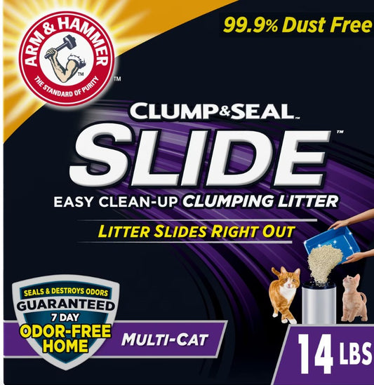 Arm & Hammer Litter Slide Multi-Cat Scented Clumping Clay Cat Litter, 76-lb bundle