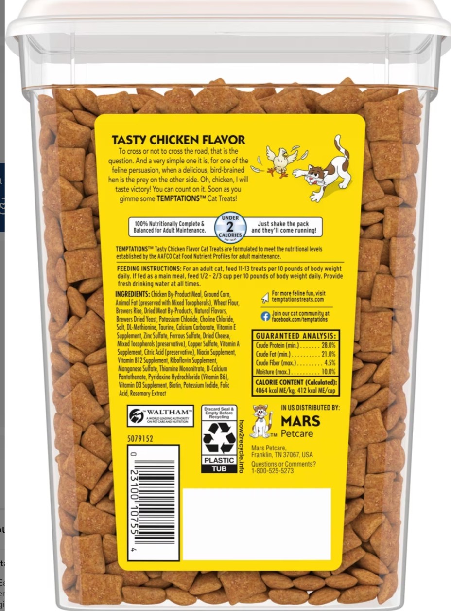 Temptations Classic Blissful Catnip Flavor Soft & Crunchy Cat Treats,
