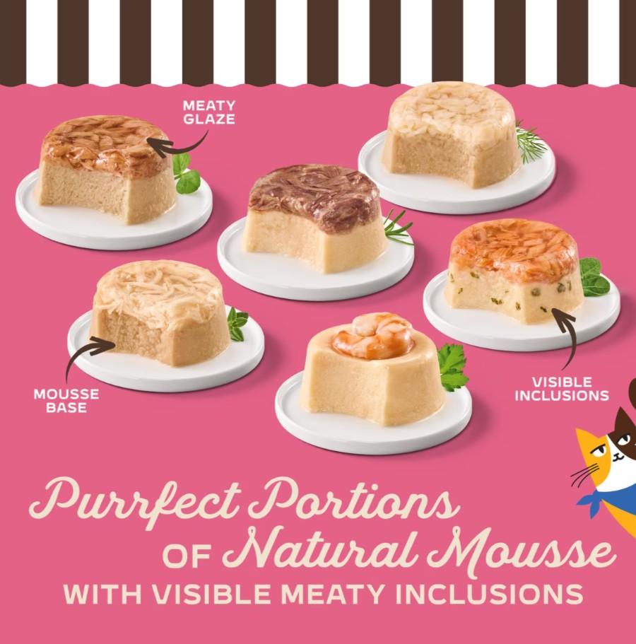 Merrick Purrfect Bistro Petite Parfaits Chicken Mousse with Whole Shrimp in Glaze Gravy Lickable Cat Treat