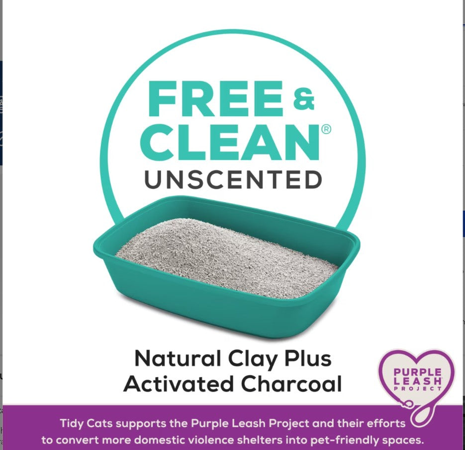 Tidy Cats Free & Clean Unscented Clumping Clay Cat Litter, 35-lb pail