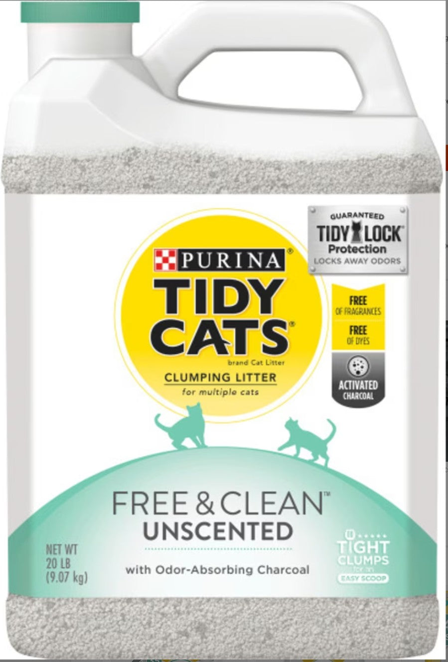Tidy Cats Free & Clean Unscented Clumping Clay Cat Litter, 35-lb pail