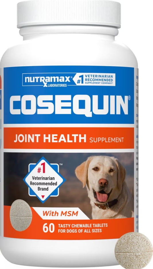 Nutramax Cosequin Joint Health Supplement with Glucosamine, Chondroitin & MSM Chewable Tablets for Dogs