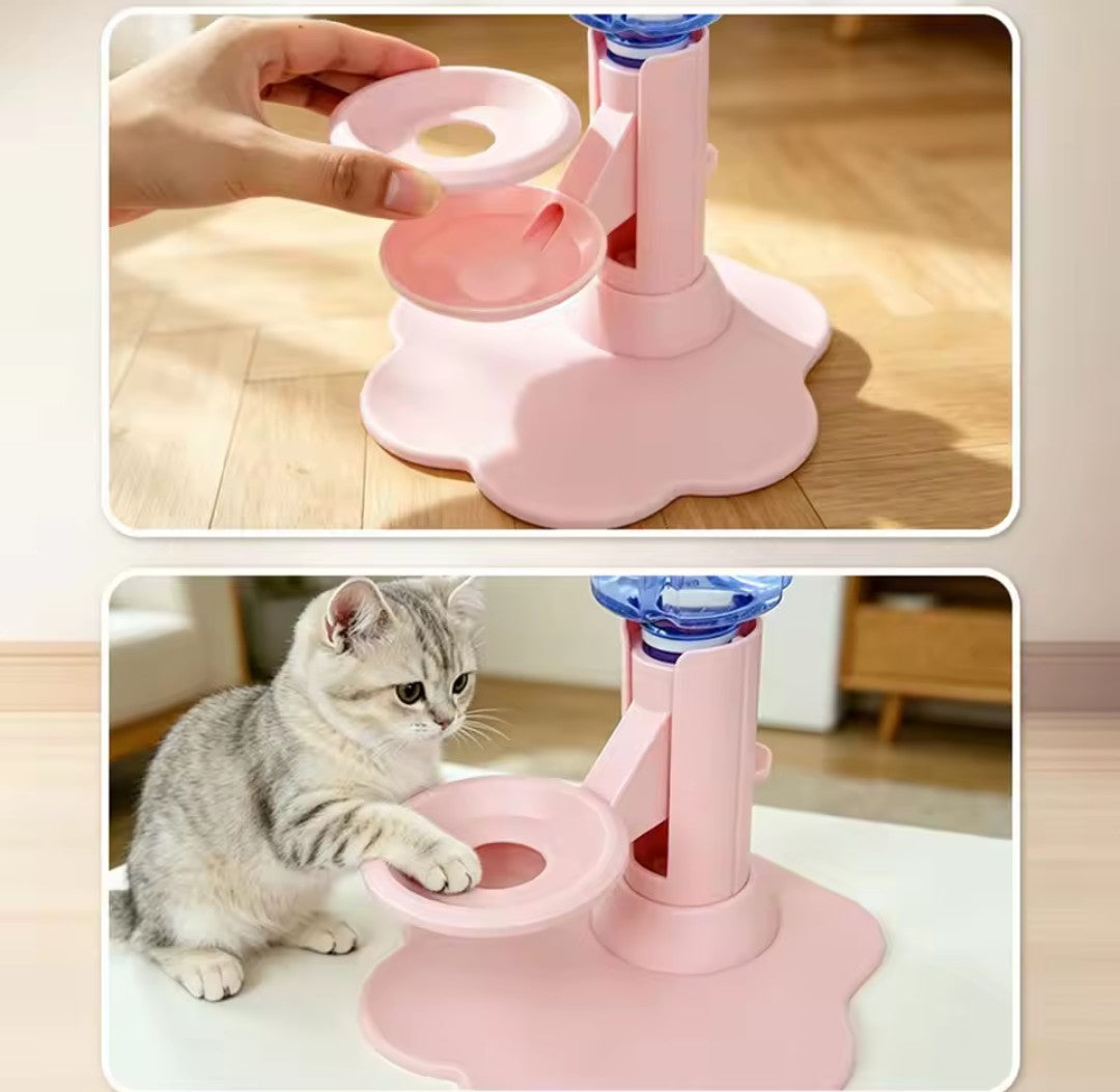 Automatic Cat Water Dispenser No Electricity No Filter Adjustable Height Gravity Pet Water Fountain for Cats and Small Dogs