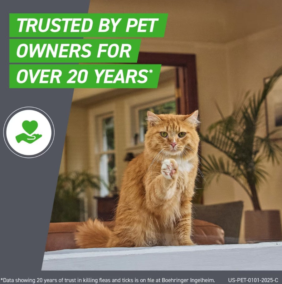 Frontline Plus Flea & Tick Spot Treatment for Cats, over 1.5 lbs, 12 Doses