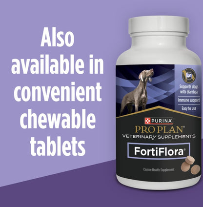 Purina Pro Plan Veterinary Diets FortiFlora Powder Probiotic Digestive Supplement for Dogs, 30 count