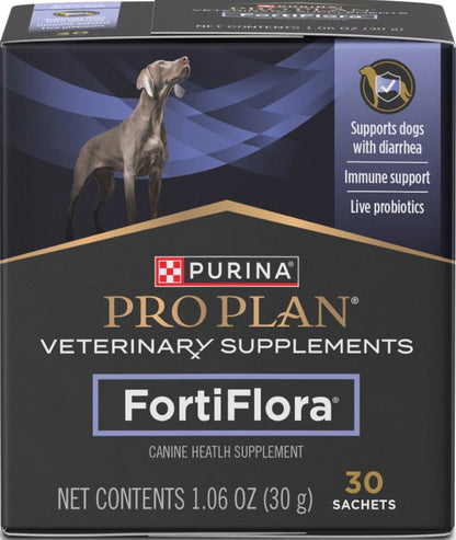 Purina Pro Plan Veterinary Diets FortiFlora Powder Probiotic Digestive Supplement for Dogs, 30 count