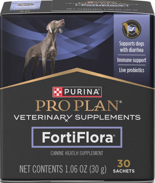 Purina Pro Plan Veterinary Diets FortiFlora Powder Probiotic Digestive Supplement for Dogs, 30 count