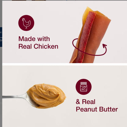 SmartBones SmartSticks Real Peanut Butter Hard Dog Chew Treats, 10 count